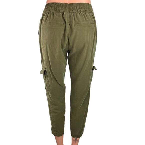 Old Navy Women Green Mid Rise Elastic Waist Drawstring Tapered Cargo Pants Sz XS - Picture 3 of 5